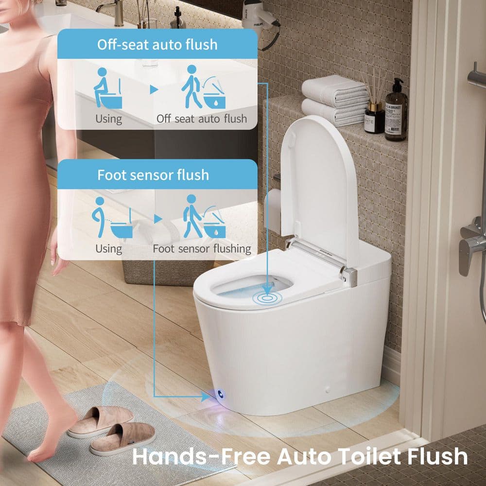 Casta Diva Elongated Smart Bidet Toilet 1.28 GPF White