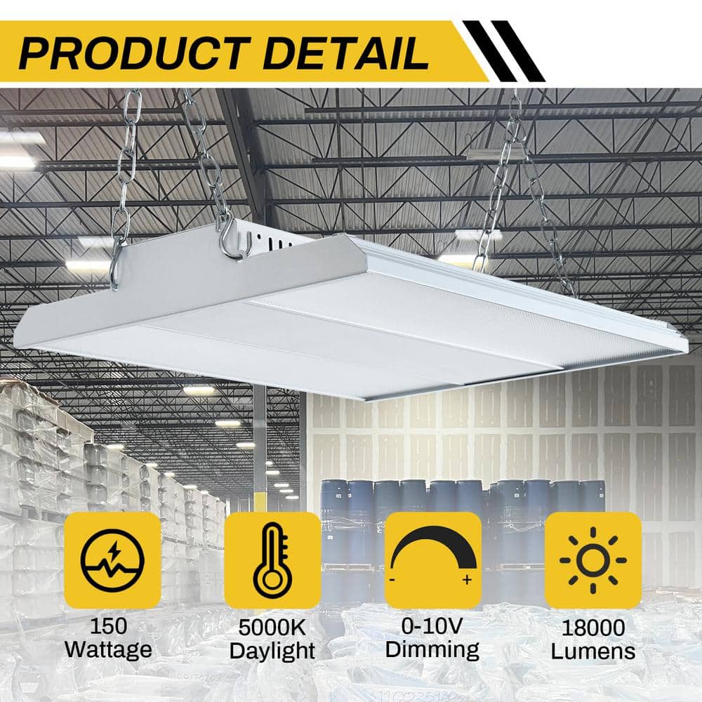 Cedar Hill 150-Watt 18,000 lumens 5000K Dimmable Linear High Bay Light