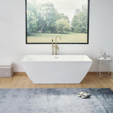 Vanity Art Montpellier 59 in. L x 30 in. W Acrylic Flatbottom Freestanding Bathtub in White/Classic Chrome