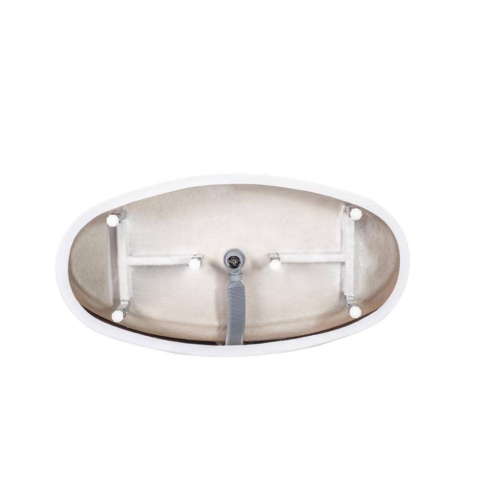 Vanity Art Chartres 59 in. Acrylic Flatbottom Freestanding Bathtub in White