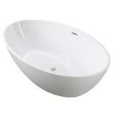 Vanity Art Chartres 59 in. Acrylic Flatbottom Freestanding Bathtub in White