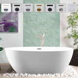 Vanity Art Chartres 59 in. Acrylic Flatbottom Freestanding Bathtub in White