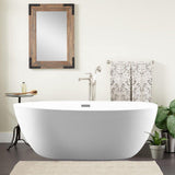 Vanity Art Chartres 59 in. Acrylic Flatbottom Freestanding Bathtub in White