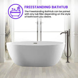 Vanity Art Chartres 59 in. Acrylic Flatbottom Freestanding Bathtub in White