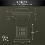CLASSY CAPS Regal 4 in. x 4 in. Outdoor White Vinyl LED Solar Post Cap (2-Pack)