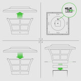 CLASSY CAPS Prestige 4 in. x 4 in. Outdoor White Vinyl LED Solar Post Cap (2-Pack)