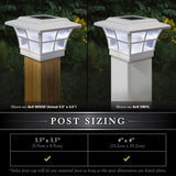 CLASSY CAPS Prestige 4 in. x 4 in. Outdoor White Vinyl LED Solar Post Cap (2-Pack)