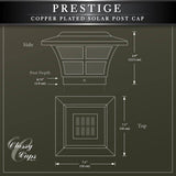 CLASSY CAPS Prestige 4 in. x 4 in. Outdoor White Vinyl LED Solar Post Cap (2-Pack)