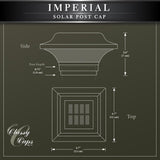 CLASSY CAPS Imperial 2.5 in. x 2.5 in. Outdoor White Cast Aluminum LED Solar Post Cap (2-Pack)