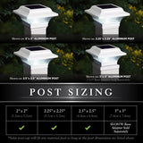 CLASSY CAPS Imperial 2.5 in. x 2.5 in. Outdoor White Cast Aluminum LED Solar Post Cap (2-Pack)