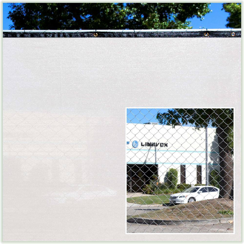 COLOURTREE 4 ft. x 200 ft. White Privacy Fence Screen HDPE Mesh Windscreen with Reinforced Grommets for Garden Fence (Custom Size)