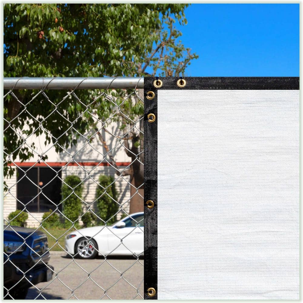 COLOURTREE 4 ft. x 6 ft. White Privacy Fence Screen HDPE Mesh Windscreen with Reinforced Grommets for Garden Fence (Custom Size)