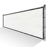 COLOURTREE 4 ft. x 92 ft. White Privacy Fence Screen HDPE Mesh Windscreen with Reinforced Grommets for Garden Fence (Custom Size)
