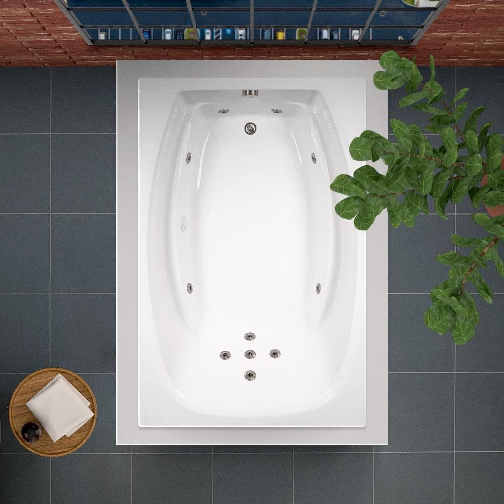 Jacuzzi 72 in. Rectangular Drop-in Whirlpool Bathtub in White