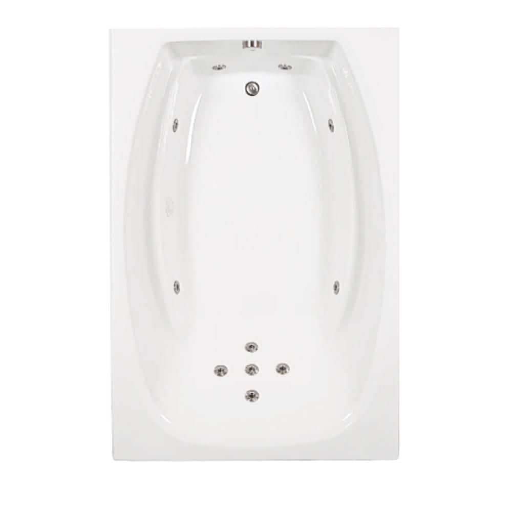 Jacuzzi 72 in. Rectangular Drop-in Whirlpool Bathtub in White