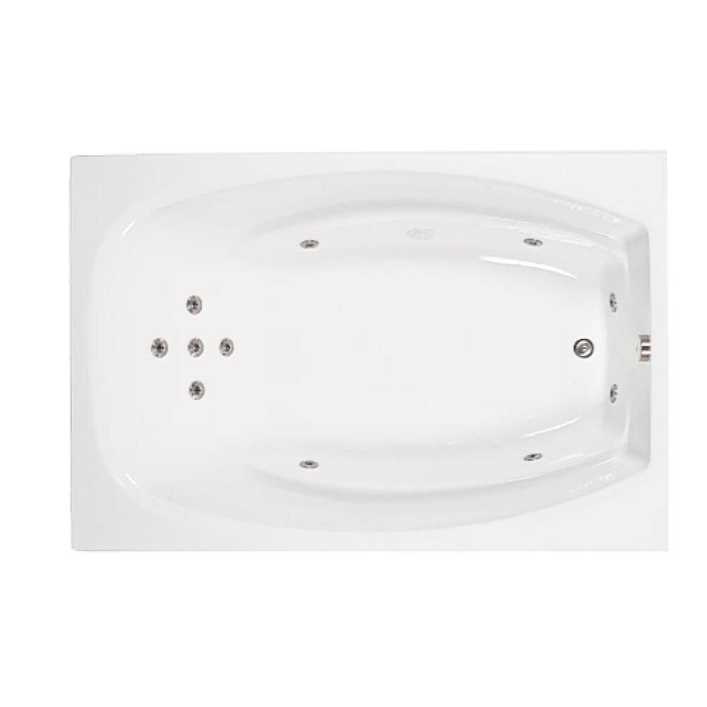 Jacuzzi 72 in. Rectangular Drop-in Whirlpool Bathtub in White