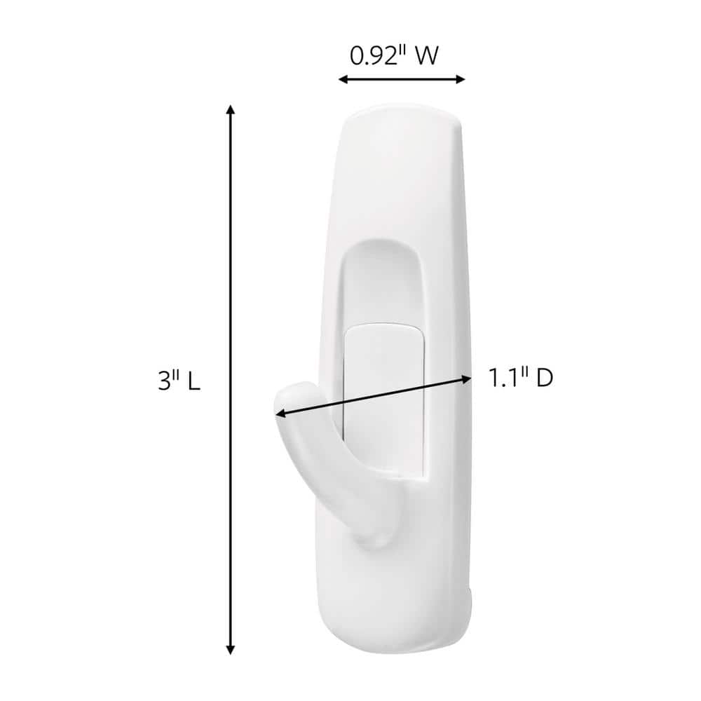 3M Command 3 lbs. Medium White Utility Hooks (2 Hooks, 4 Strips)