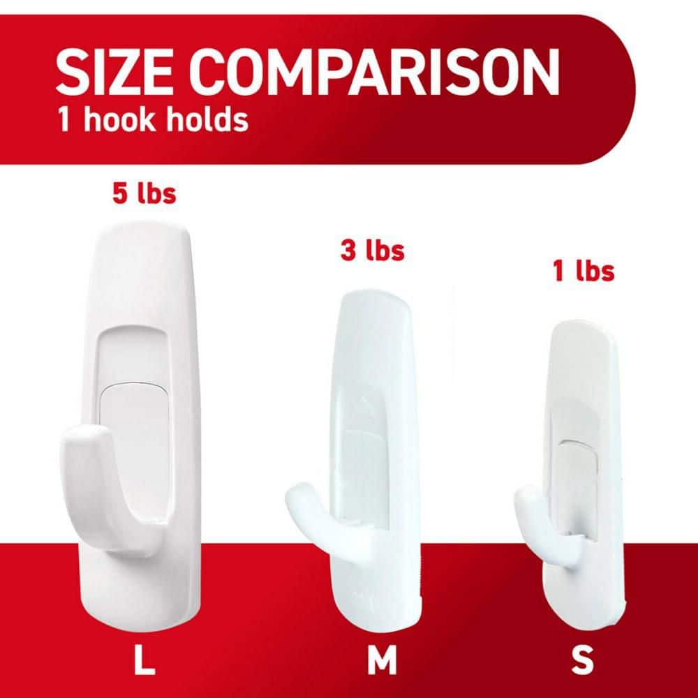 5 lbs. Large Plastic Hook (1 Hook, 2 Strips)