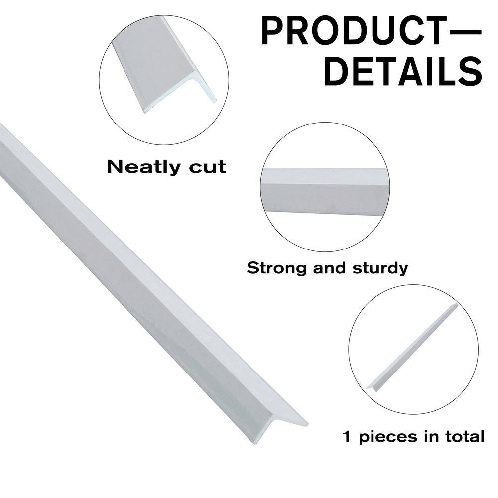 60 in. x 1-1/5 in. x 1/8 in. FRP Angle Steel Fence Post, White, (4 pack)
