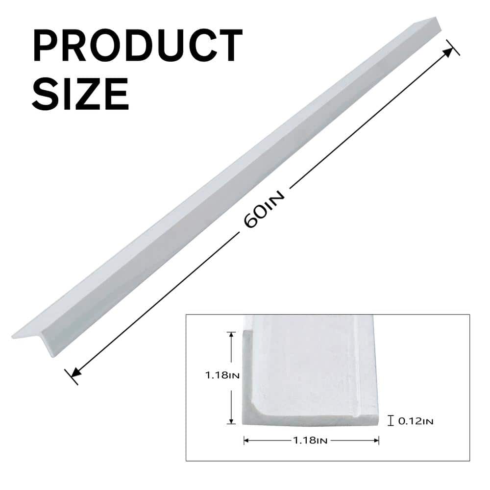 60 in. x 1-1/5 in. x 1/8 in. FRP Angle Steel Fence Post, White, (4 pack)