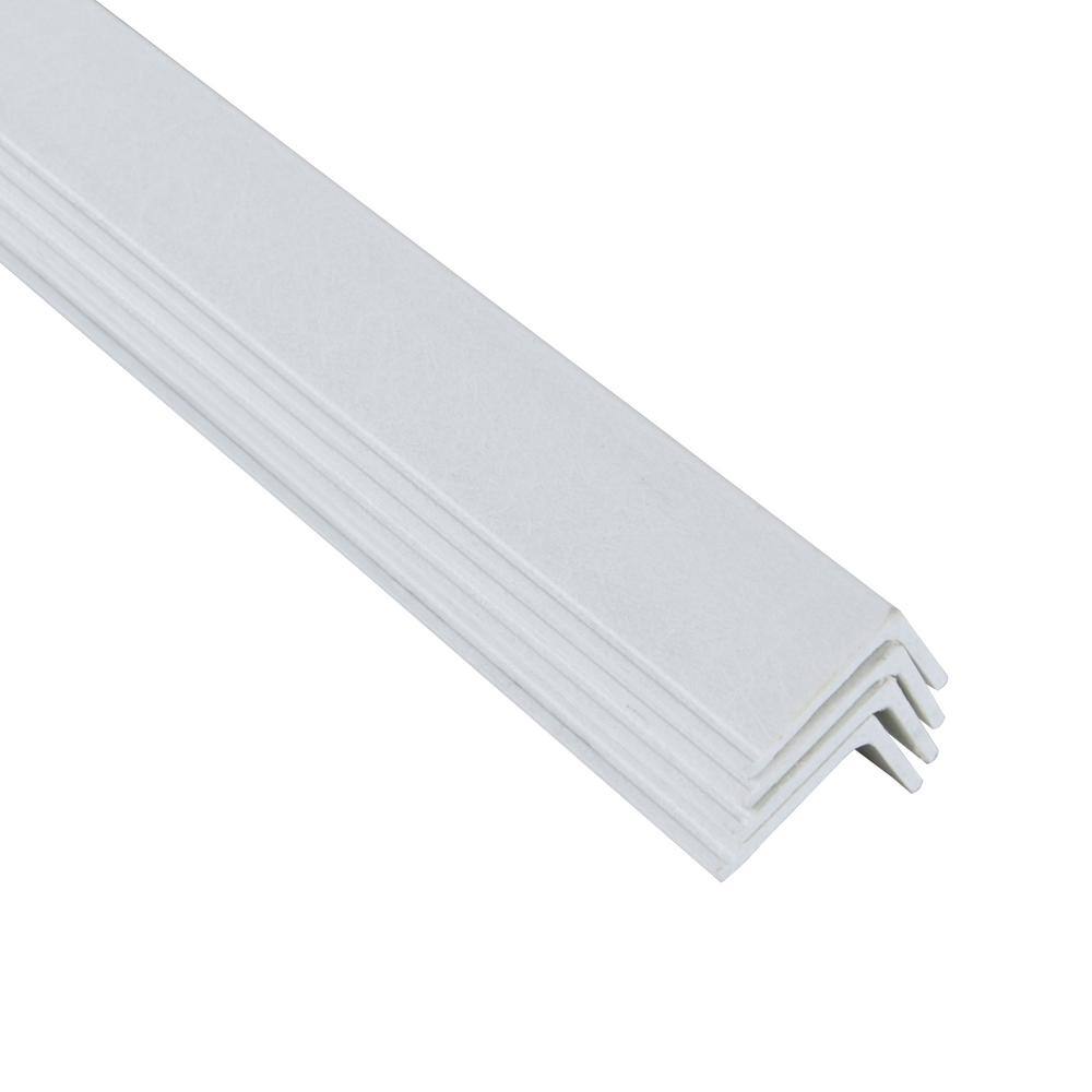 96 in. x 1-1/5 in. x 1/8 in. FRP Angle Steel Fence Post, White, (4 pack)