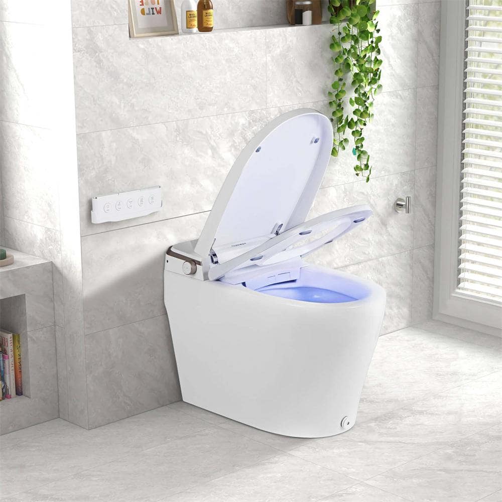 Costway Smart Elongated Bidet Toilet with 4-Level Heating & Auto Functions