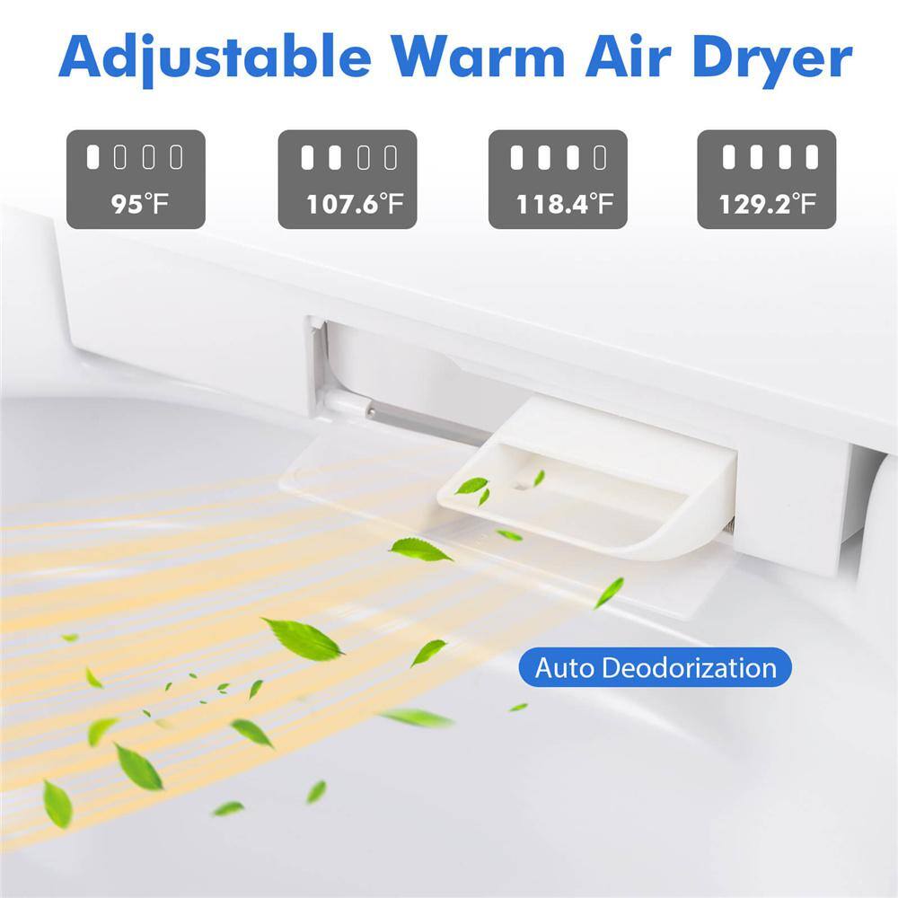 Costway 12 in. Wall Hung Smart Toilet with Heated Seat and Display in White