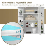 Costway 6.5 in. x 25 in. x 26 in. White Multipurpose Wall Surface Mount Bathroom Storage Medicine Cabinet with Mirror