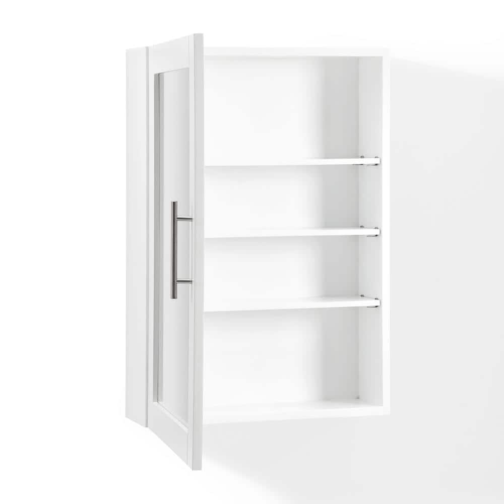 CROSLEY FURNITURE Savannah 18 in. x 26 in. x 6 in. Surface-Mounted Mirrored Medicine Cabinet in White