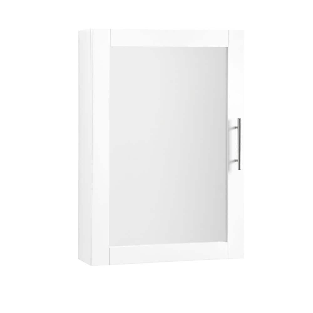 CROSLEY FURNITURE Savannah 18 in. x 26 in. x 6 in. Surface-Mounted Mirrored Medicine Cabinet in White