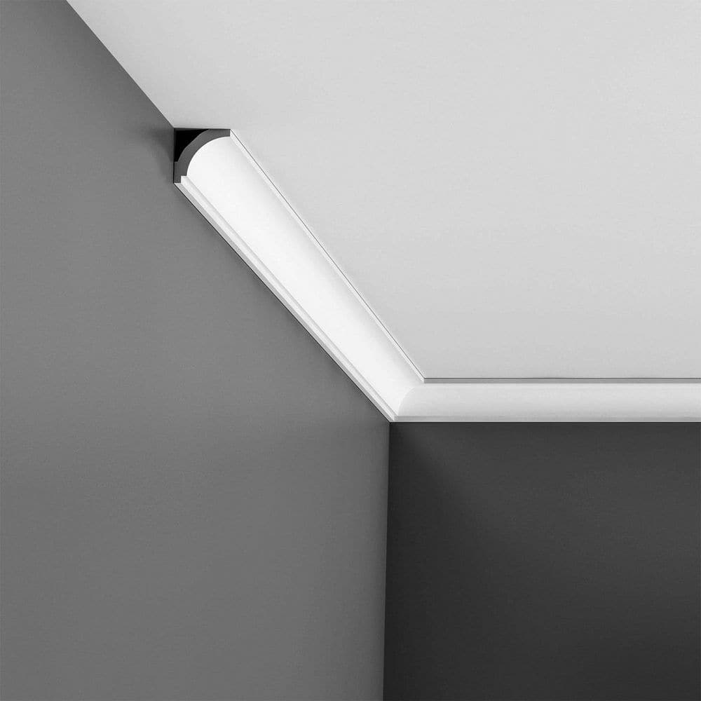 ORAC DECOR 1-1/8 in. x 1-1/8 in. x 78-3/4 in. Primed White Plain Polystyrene Crown Moulding (8-Pack)