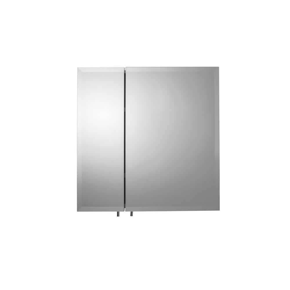Croydex 24 in. W x 24 in. H x 5 in. D Frameless Bi-View Surface-Mount Medicine Cabinet with Easy Hang System in White