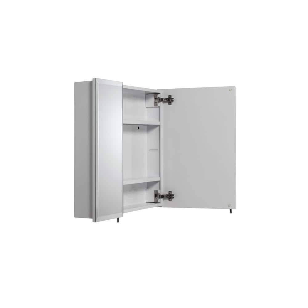 Croydex 24 in. W x 24 in. H x 5 in. D Frameless Bi-View Surface-Mount Medicine Cabinet with Easy Hang System in White