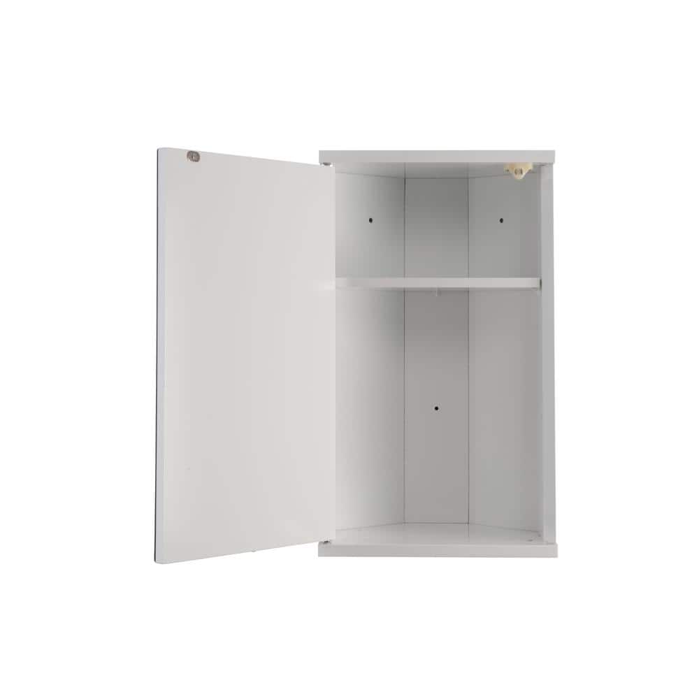Croydex Simplicity 11.81 in (W) x 19.69 in. (H) Framed Surface Mount Corner Bathroom Medicine Cabinet in White