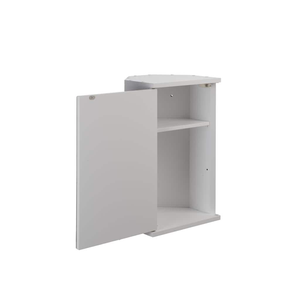 Croydex Simplicity 11.81 in (W) x 19.69 in. (H) Framed Surface Mount Corner Bathroom Medicine Cabinet in White