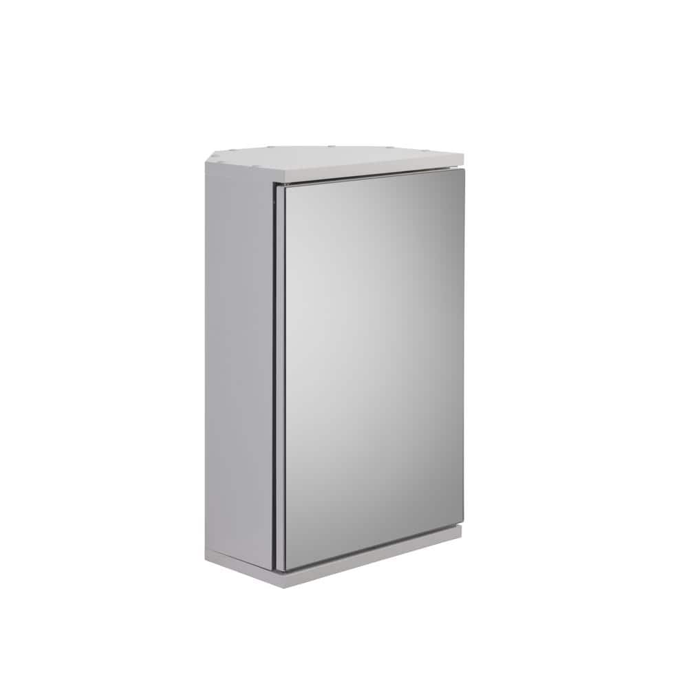 Croydex Simplicity 11.81 in (W) x 19.69 in. (H) Framed Surface Mount Corner Bathroom Medicine Cabinet in White