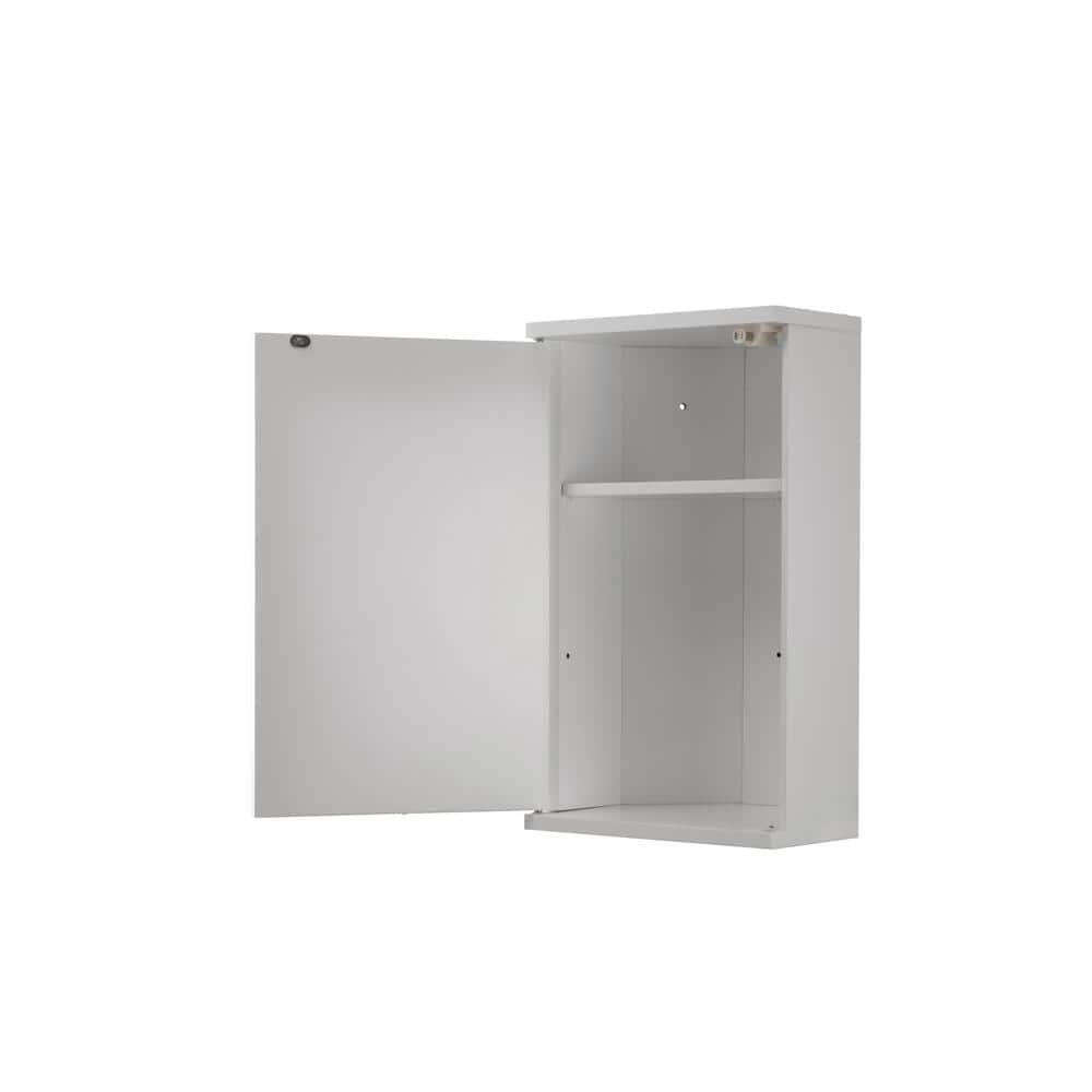 Croydex Simplicity 11.81 in (W) x 19.69 in. (H) Framed Surface Mount Corner Bathroom Medicine Cabinet in White