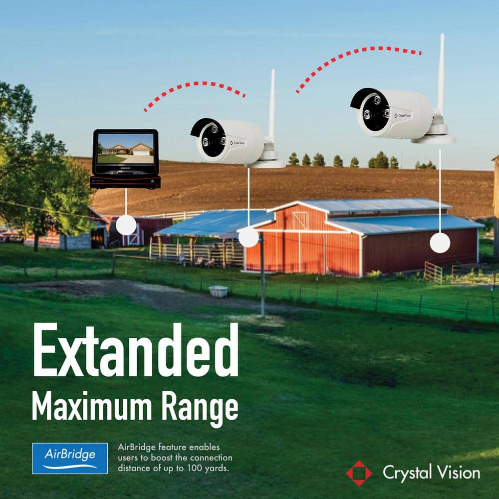 Crystal Vision 3MP AI-Powered Bullet Type Camera with 15 ft. Power Extension Cable (CVT-30WB)