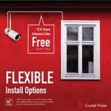 Crystal Vision 3MP AI-Powered Bullet Type Camera with 15 ft. Power Extension Cable (CVT-30WB)