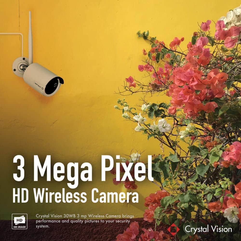 Crystal Vision 3MP AI-Powered Bullet Type Camera with 15 ft. Power Extension Cable (CVT-30WB)
