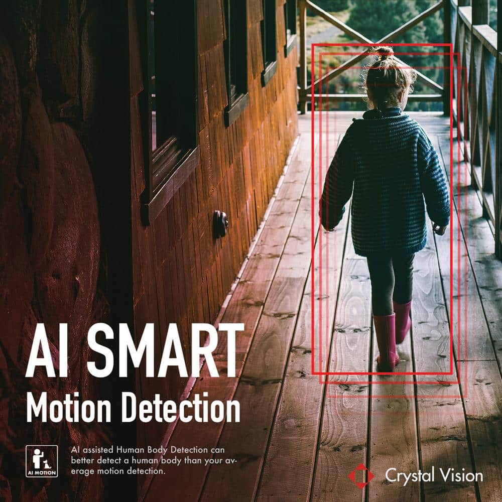 Crystal Vision 3MP AI-Powered Bullet Type Camera with 15 ft. Power Extension Cable (CVT-30WB)