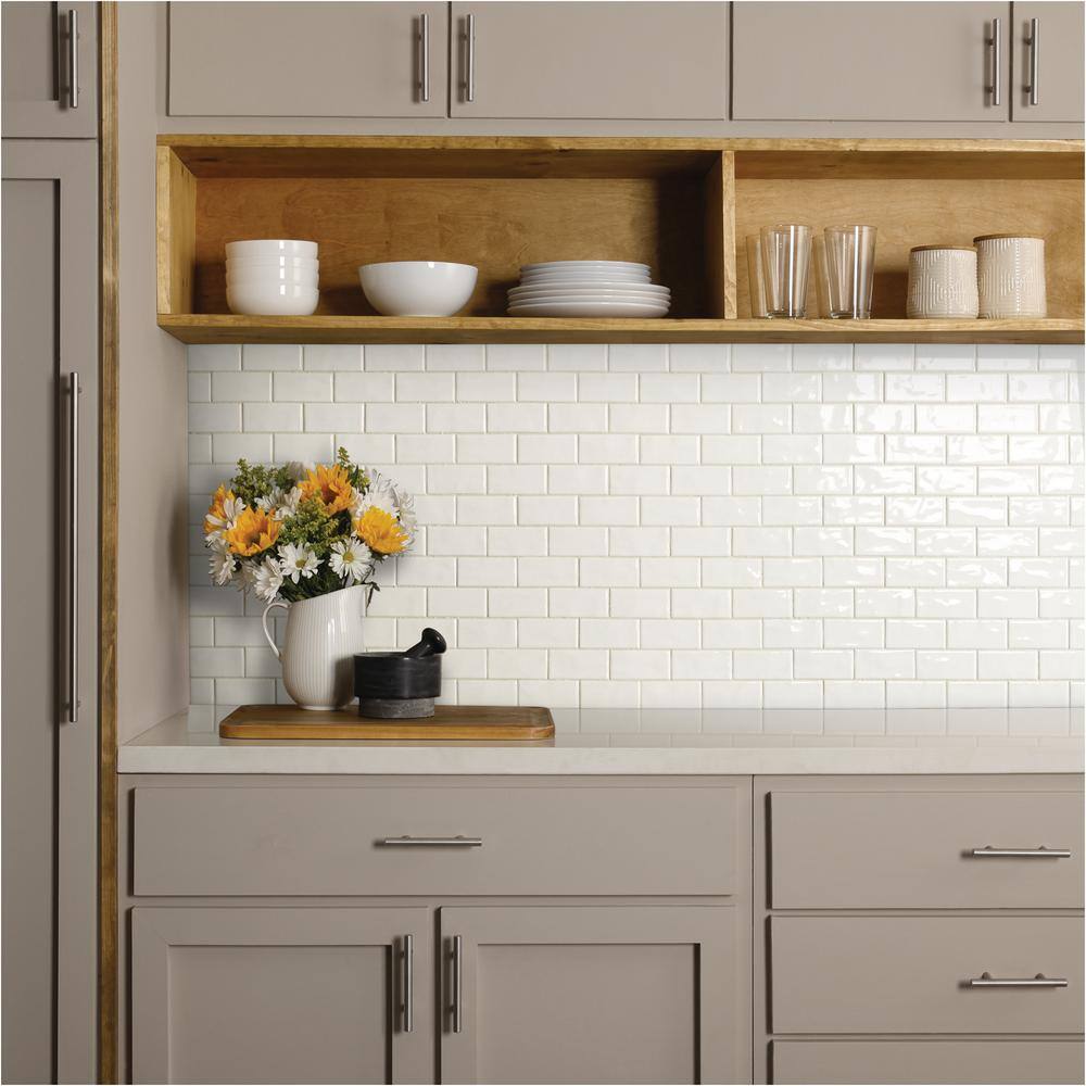 Marazzi LuxeCraft 12 in. x 12 in. x 6.35 mm White Brick Joint Ceramic Mosaic Tile (0.83 sq. ft. / piece)
