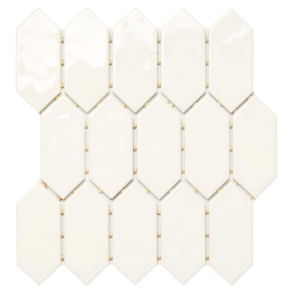 Marazzi LuxeCraft 11 in. x 12 in. x 6.35 mm White Ceramic Picket Mosaic Wall Tile (0.73 sq. ft. per piece)