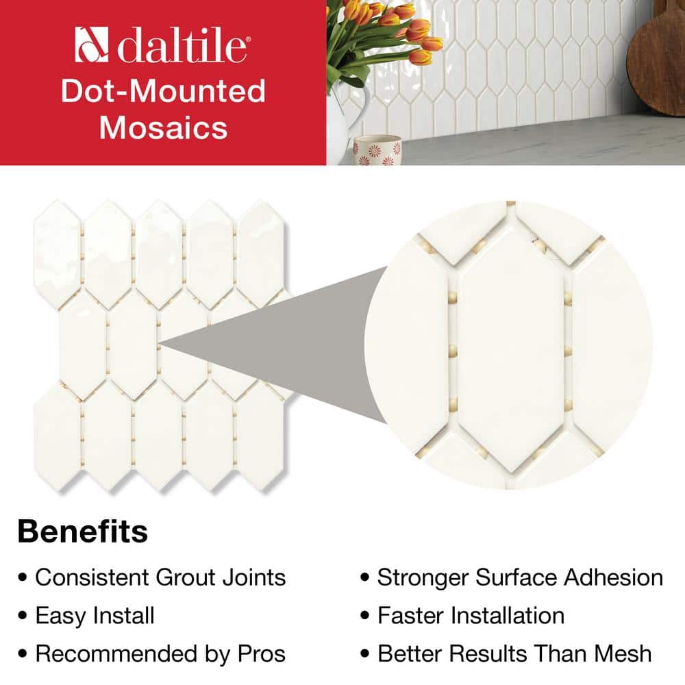 LuxeCraft White 11 in. x 12 in. Glazed Ceramic Picket Mosaic Tile (8.76 sq. ft./Case)