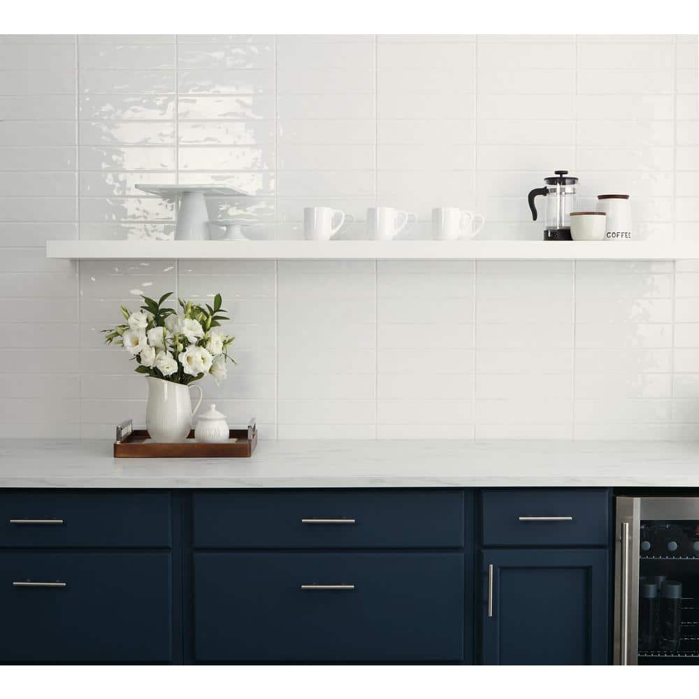 Marazzi LuxeCraft White 3 in. x 12 in. Glazed Ceramic Wall Tile (12 sq. ft. / case)