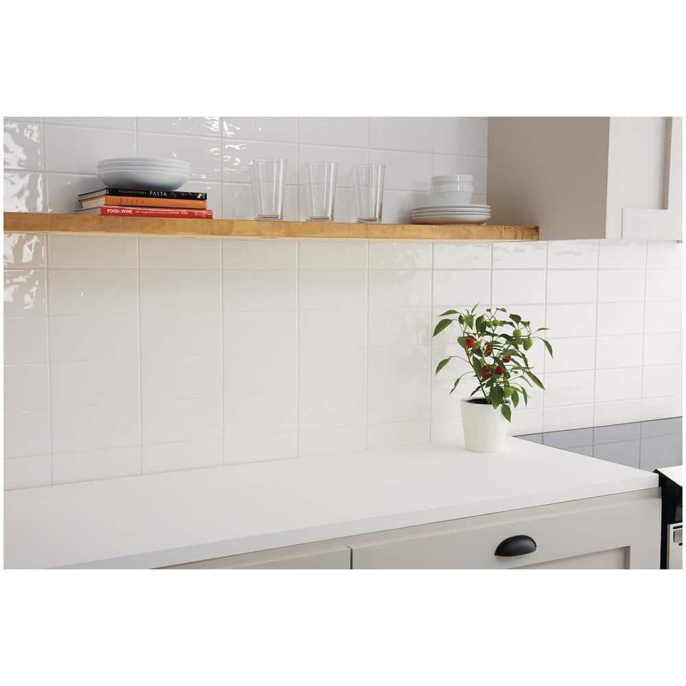 Marazzi LuxeCraft White 4 in. x 8 in. Glazed Ceramic Subway Wall Tile (10.5 sq. ft. / case)