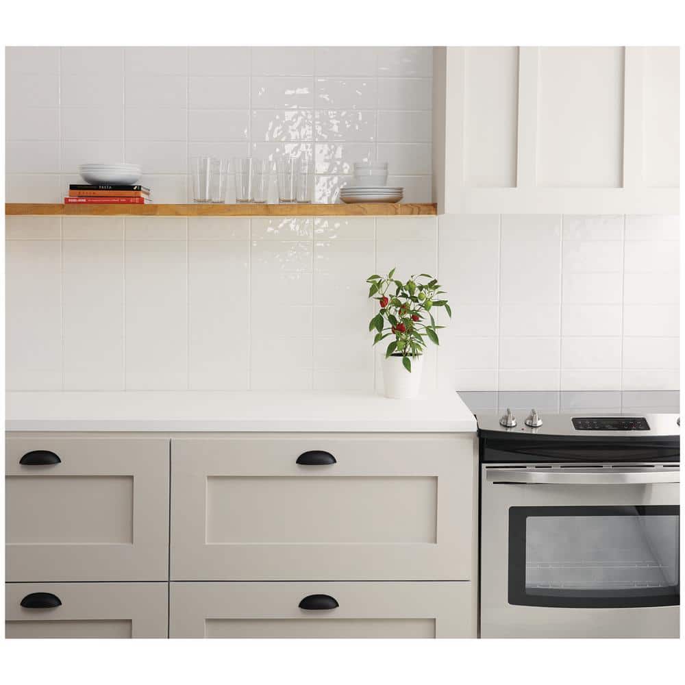 Marazzi LuxeCraft White 4 in. x 8 in. Glazed Ceramic Subway Wall Tile (10.5 sq. ft. / case)