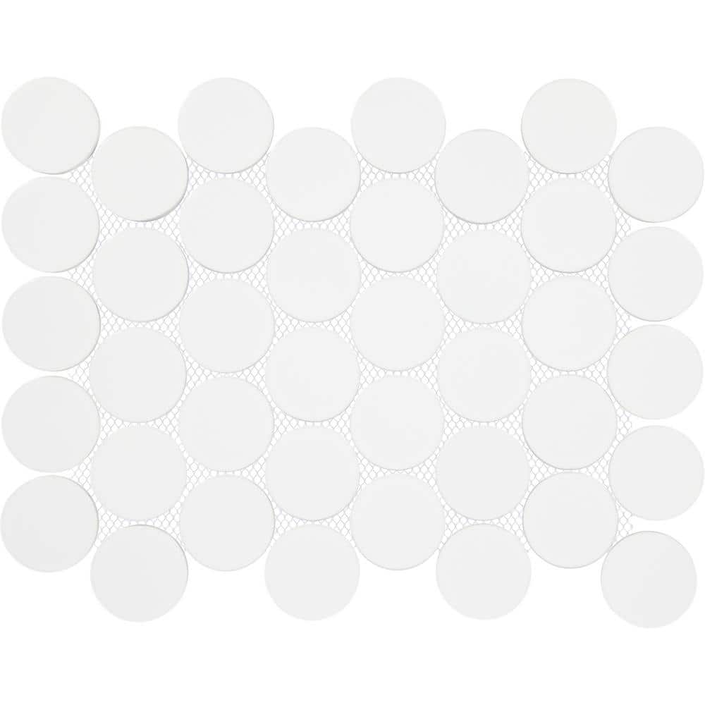 Daltile Restore White 10 in. x 13 in. Glazed Porcelain Jumbo Penny Round Mosaic Tile (9.3 sq. ft./Case)