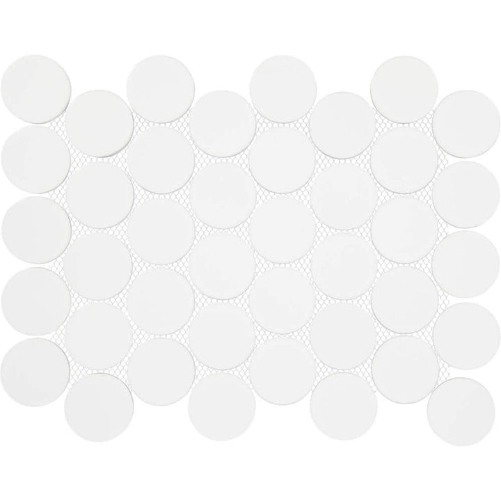 Daltile Restore White 10 in. x 13 in. Glazed Porcelain Jumbo Penny Round Mosaic Tile (9.3 sq. ft./Case)