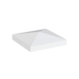 Louvered 6 in. x 6 in. White Vinyl Pyramid Fence Post Top